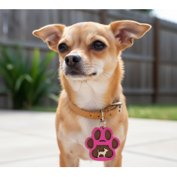 Personalized Layered Dog Keychain - Engraved Pet Name & Breed