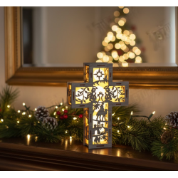 Wooden Cross Lanterns & Lighted Religious Gifts