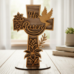 Layered Wood Devotional Cross