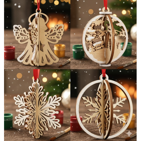 DIY 3D Wooden Christmas Ornaments | Paint & Decorate Kits