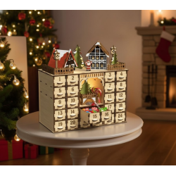 DIY Wooden Advent Calendar Kit - 24 Drawer Christmas Village