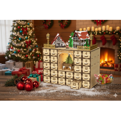 DIY Wooden Advent Calendar Kit - 24 Drawer Christmas Village