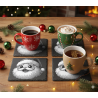 Personalized Santa Slate Coasters | Set of 4 | Gift Boxed