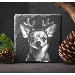 Chihuahua Christmas Coasters - Pack of 4 Custom Slate Gift