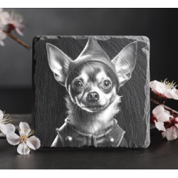 Chihuahua Christmas Coasters - Pack of 4 Custom Slate Gift