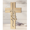 25cm Laser-Cut Wooden Cross Blanks for DIY & Decor