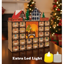 DIY Wooden Advent Calendar Kit - 24 Drawer Christmas Village
