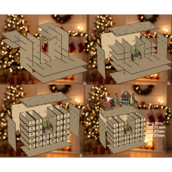 DIY Wooden Advent Calendar Kit - 24 Drawer Christmas Village