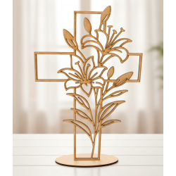 15cm Laser-Cut Wooden Cross Blanks for DIY & Decor