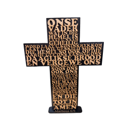 Onse Vader Scripture Cross - 29cm Wooden Lord's Prayer Décor