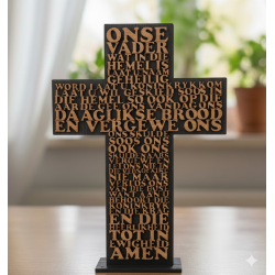 Onse Vader Scripture Cross - 29cm Wooden Lord's Prayer Décor