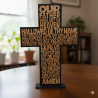 Our Lord Scripture Cross - 29cm Wooden Lord's Prayer Décor