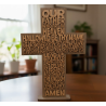 Our Lord Scripture Cross - 29cm Wooden Lord's Prayer Décor