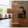 Our Lord Scripture Cross - 29cm Wooden Lord's Prayer Décor