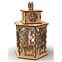 DIY Wooden Christmas Lantern Kit | LED Light Included | Unfinished