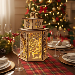 DIY Wooden Christmas Lantern Kit | LED Light Included | Unfinished