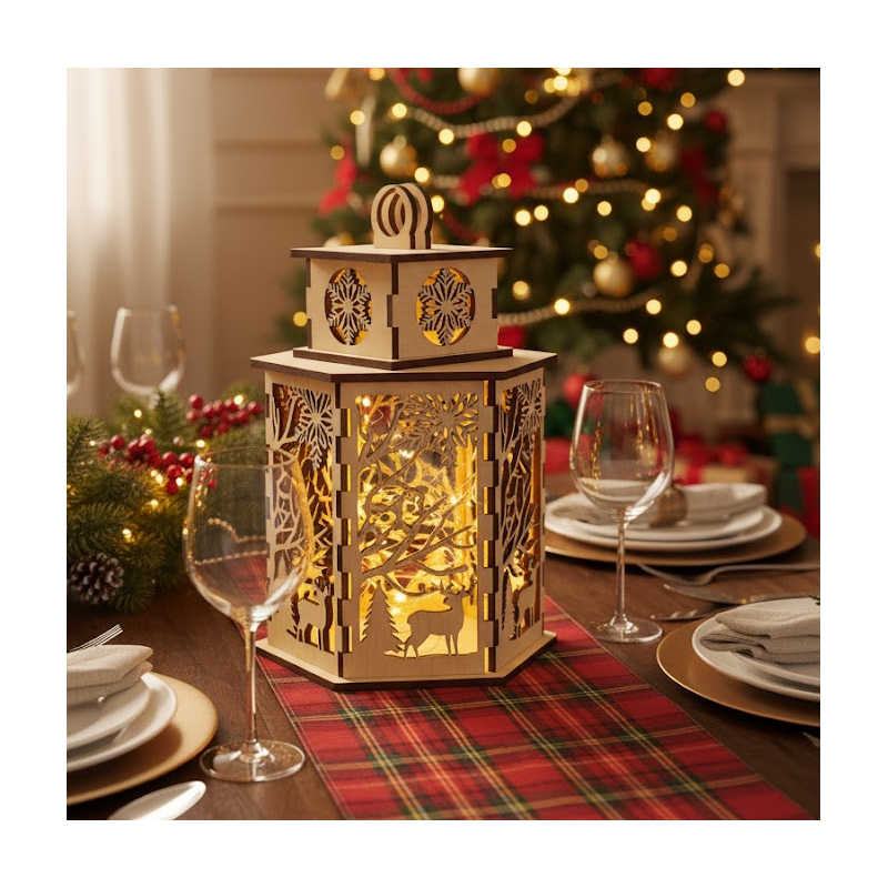 DIY Wooden Christmas Lantern Kit | LED Light Included | Unfinished