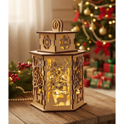 DIY Wooden Christmas Lantern Kit | LED Light Included | Unfinished