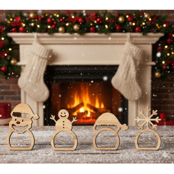 MDF Christmas Serviette Rings | 6 Designs | Unique Holiday Gift