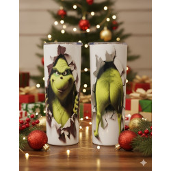 20oz Christmas Tumbler | Double Wall Insulated Skinny Cup w/ Straw