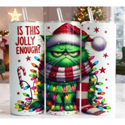 20oz Christmas Tumbler | Double Wall Insulated Skinny Cup w/ Straw