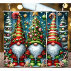 20oz Christmas Tumbler | Double Wall Insulated Skinny Cup w/ Straw