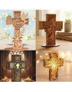 Laser-Engraved Wooden Crosses & Religious Christmas Gifts